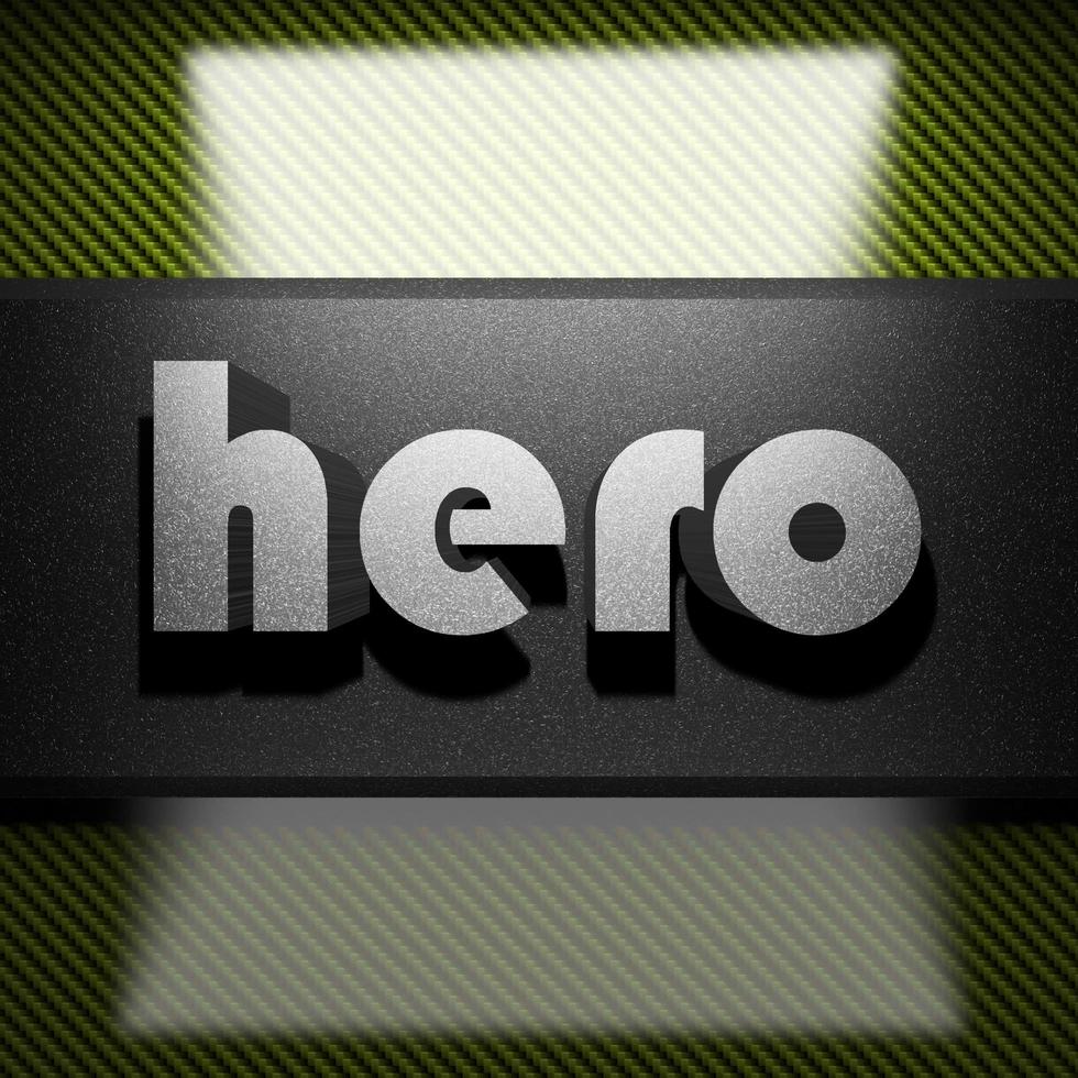 hero word of iron on carbon photo