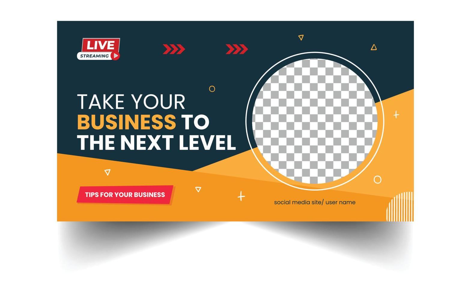 live show business promotional video thumbnail and web banner template vector