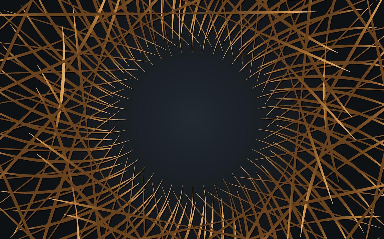 patrón exótico de lujo africano. folleto elegante, marco geométrico dorado brillante. textura abstracta con rayas étnicas, signo de banner circular. plantilla de borde dorado de ilustración vectorial en fondo negro vector