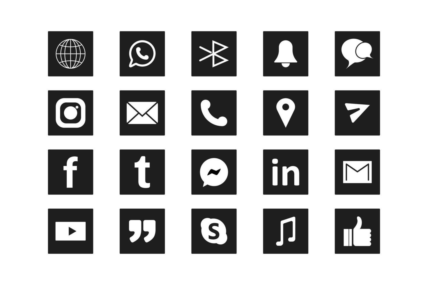 Social Media Icon Pack Template Design vector