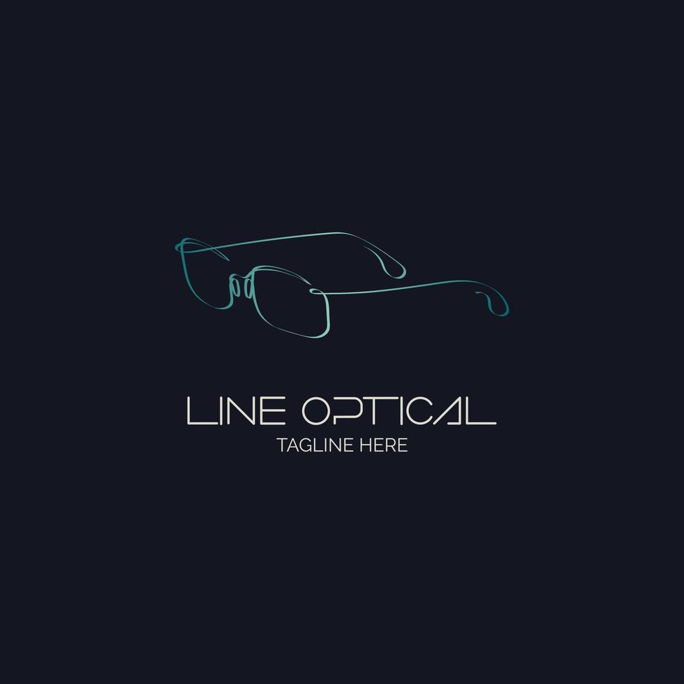 optical eye glass line style monogram logo design template for brand or company and other vector