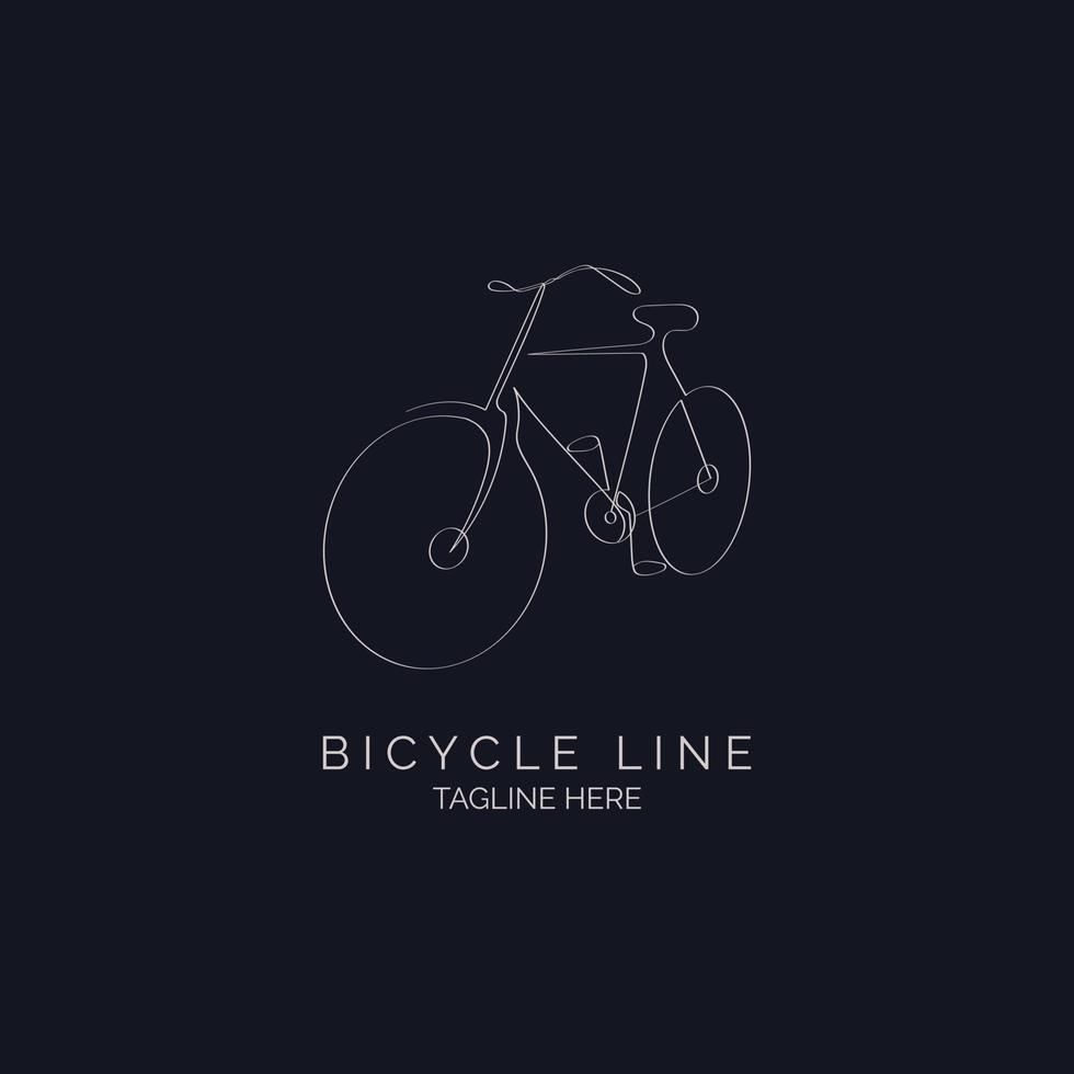 Bicycle line style monogram logo design template for brand or company and other vector