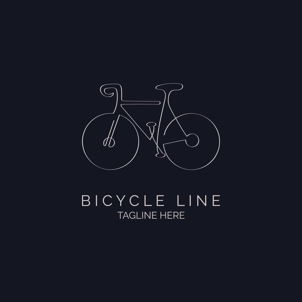 Bicycle line style monogram logo design template for brand or company and other vector