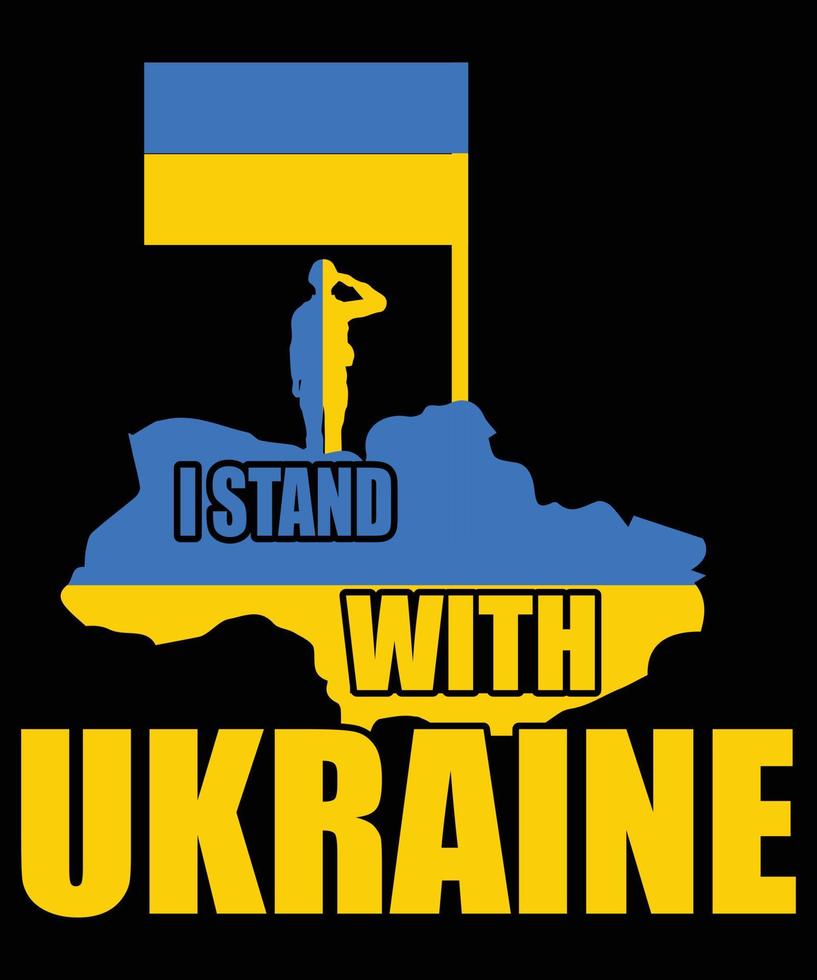 I Stand With Ukraine T-shirt and Poster Design vector
