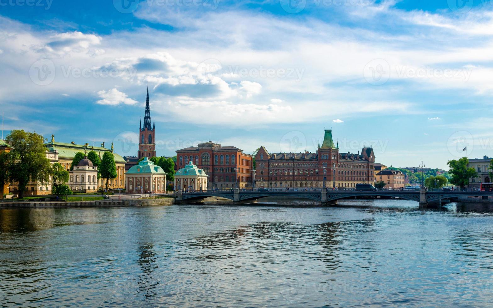 Riddarholmen island with Riddarholm Church spires, Stockholm, Sweden photo