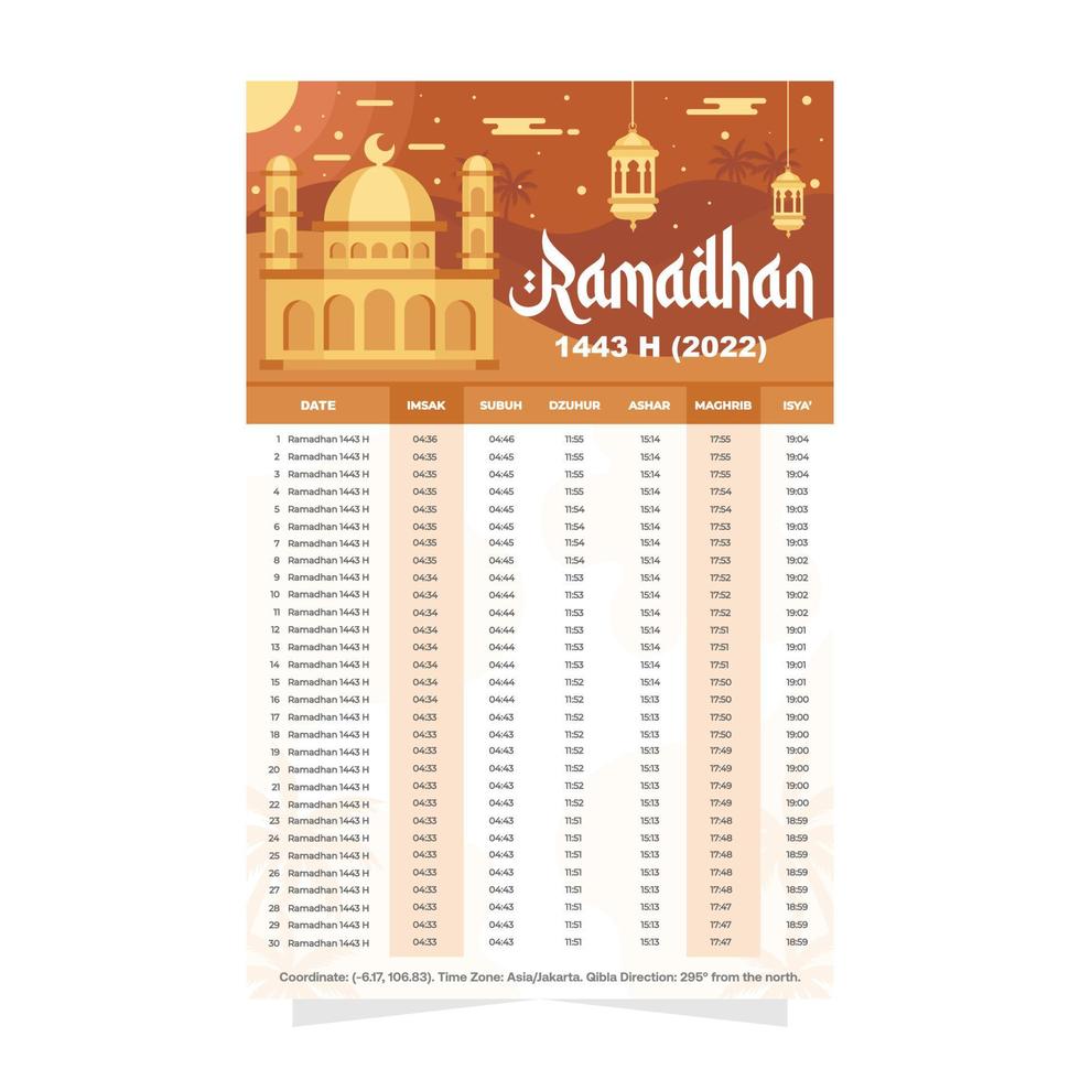 Fasting Month Calendar Template vector