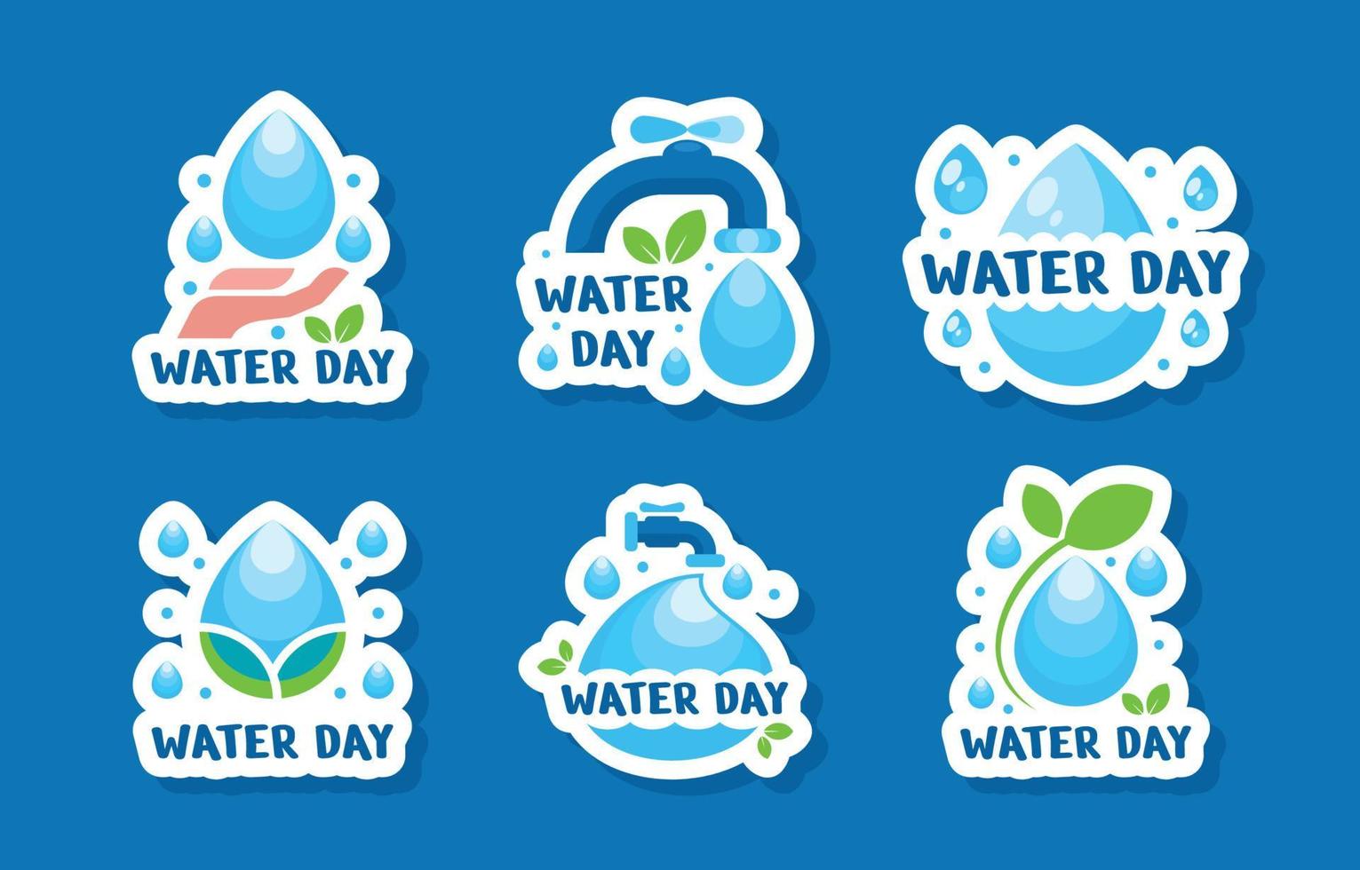 Water Day Sticker Collection vector