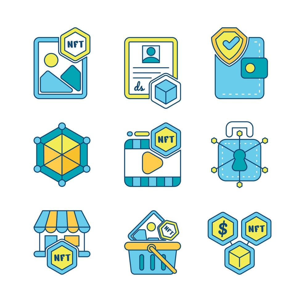 NFT Technology Icon Collection vector