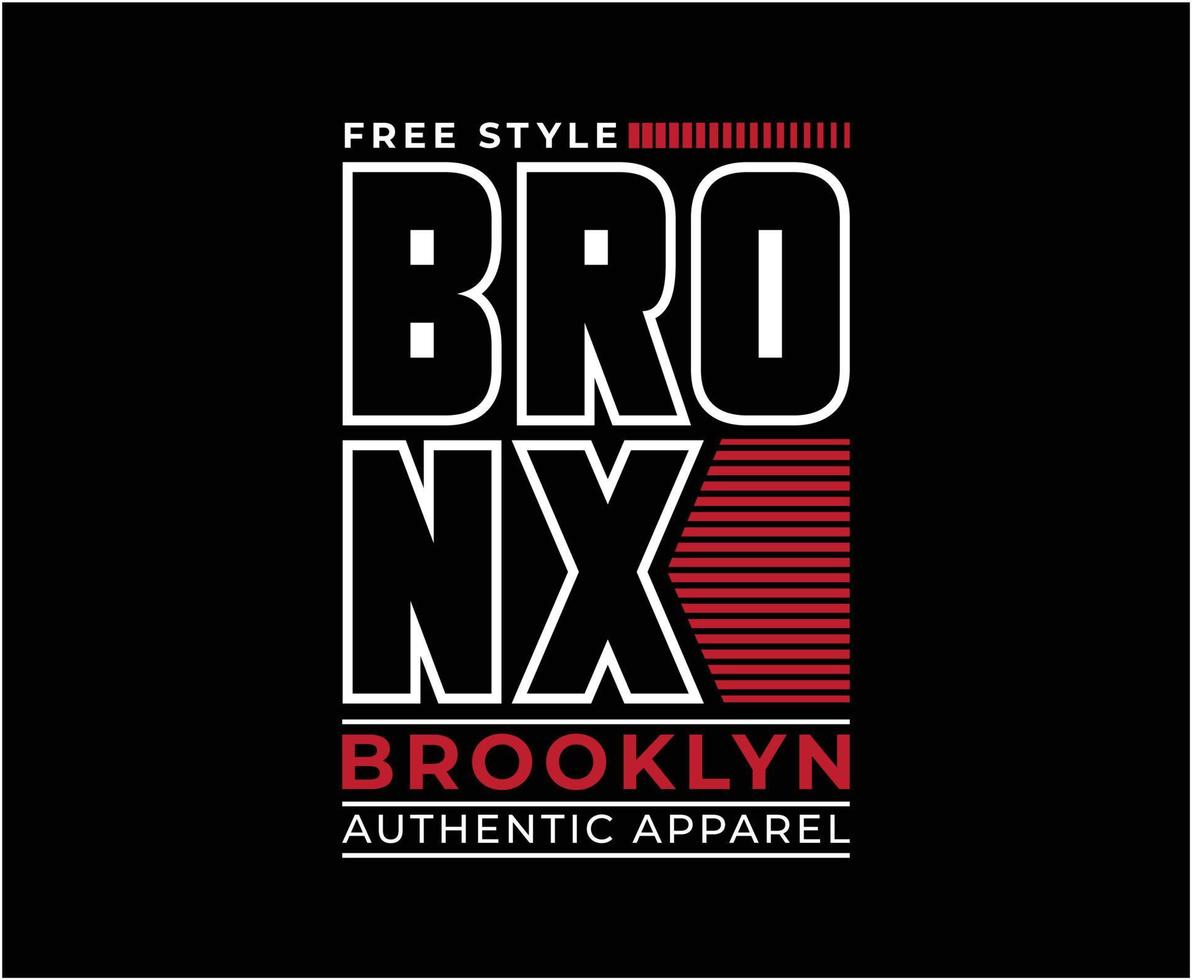 Gráficos de camiseta de vector de tipografía de bronx para imprimir