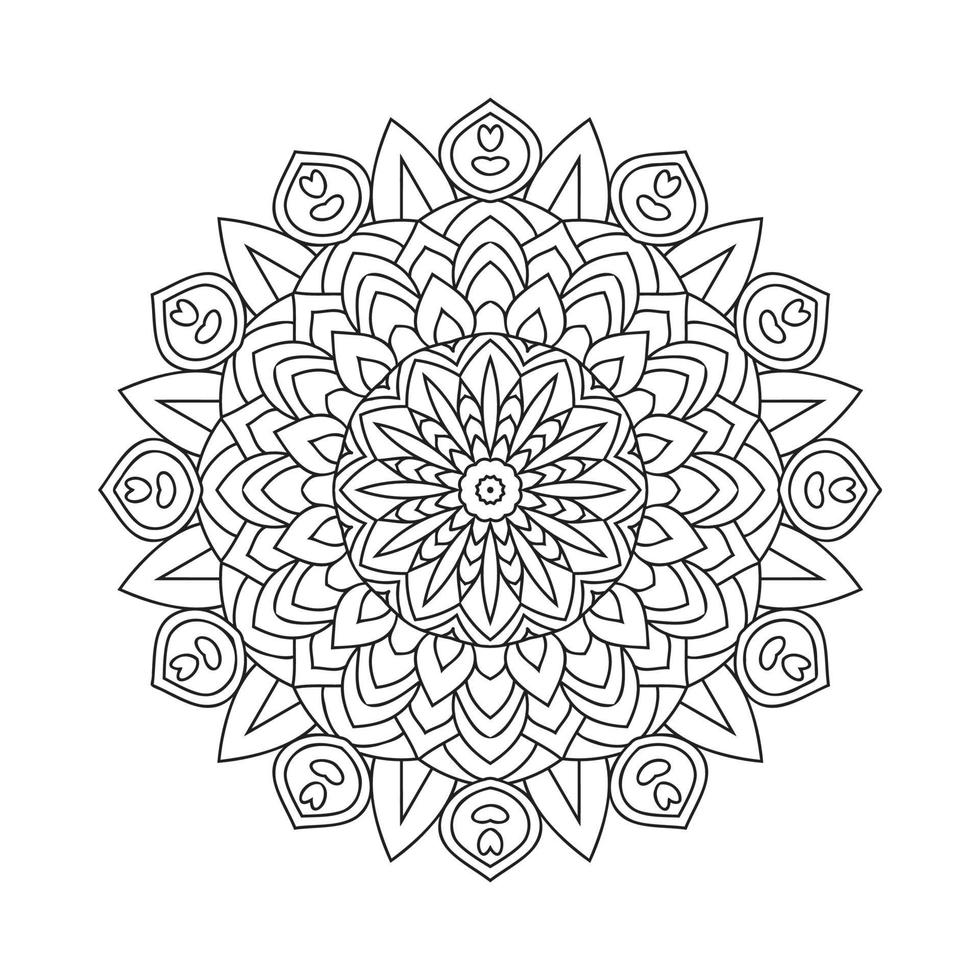 Mandala ornament decoration for coloring pages. Coloring page for kids. Indian style mandala pattern vector. Flower mandala decorative line art for coloring pages. Circular mandala element decoration. vector