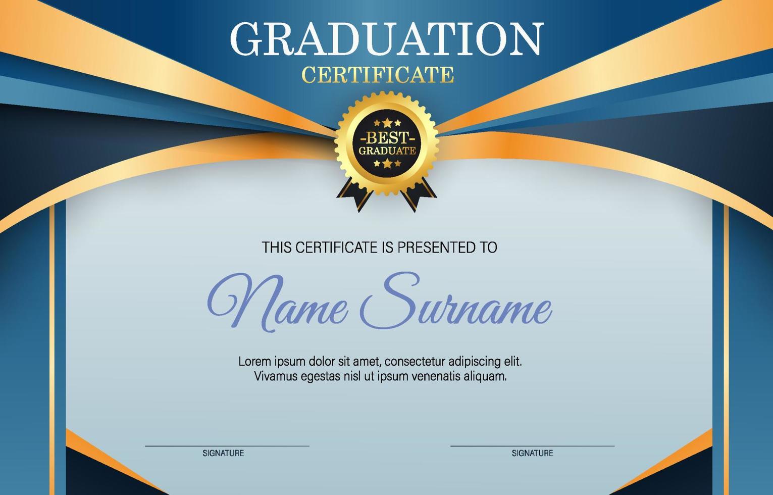 Certificate Graduation Template vector