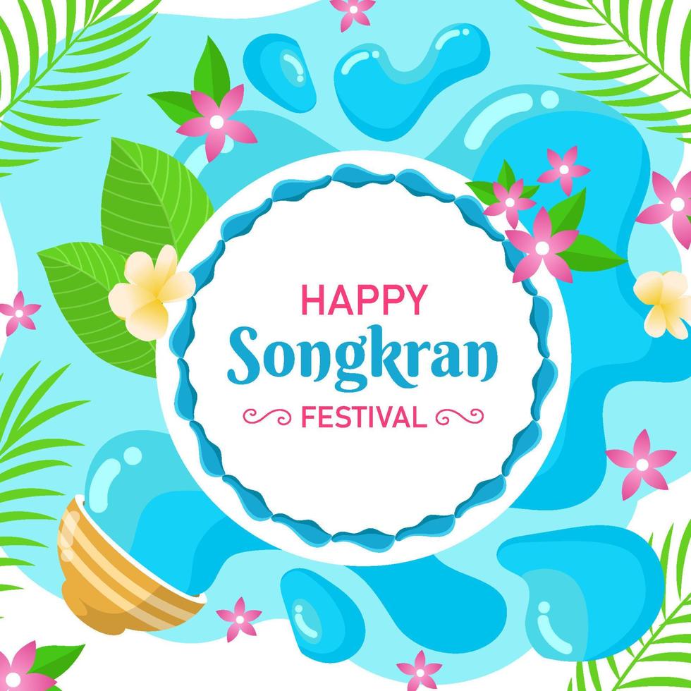 Happy Songkran Festival Concept vector