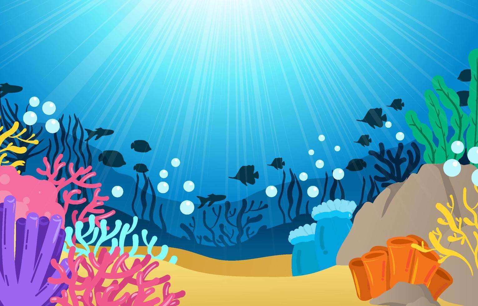 Beautiful Sea Bottom Ocean Background vector