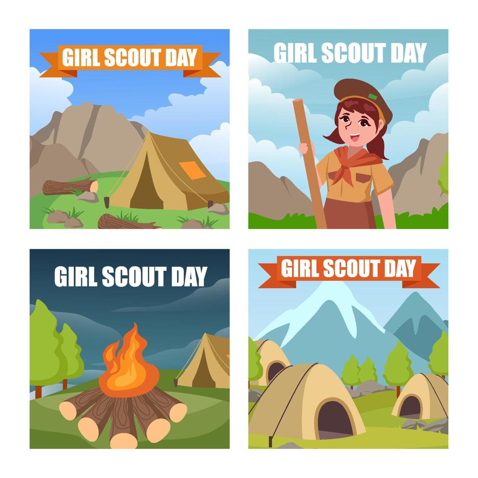 Girl Scout Day Social Media Post vector