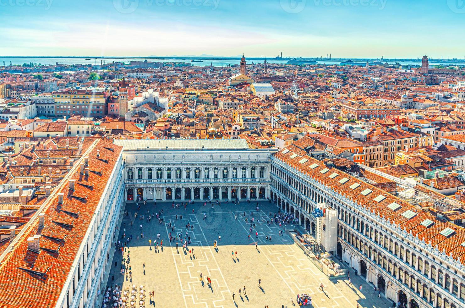 Aerial panoramic view of Venice city photo