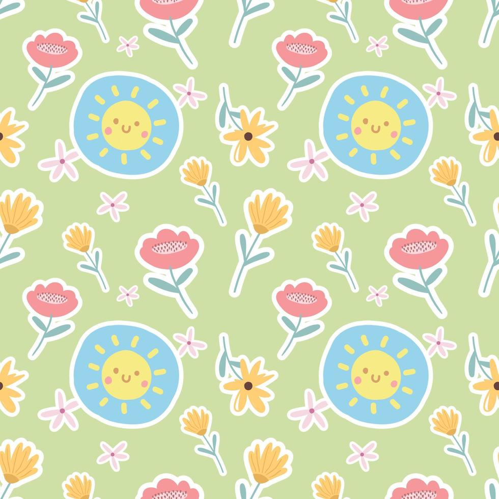 spring beauty florals seamless design for fabric vector