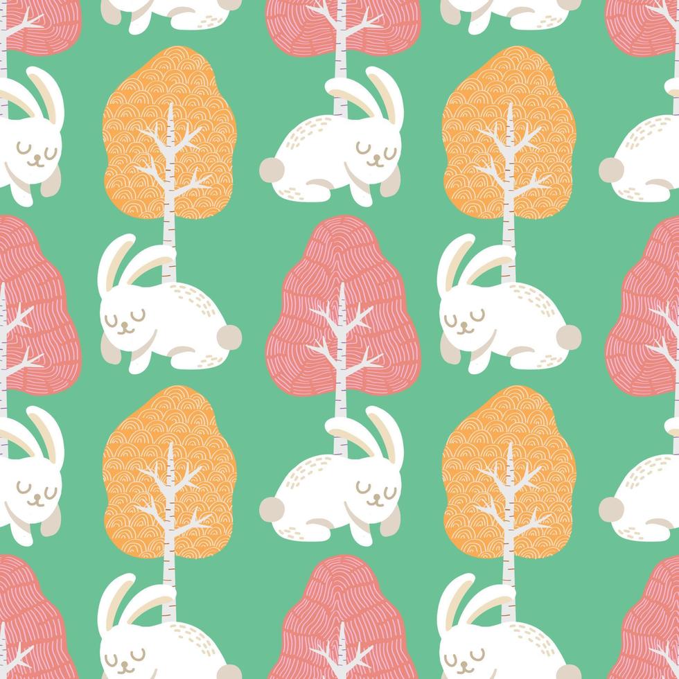 cute easter bunny seamless design vector
