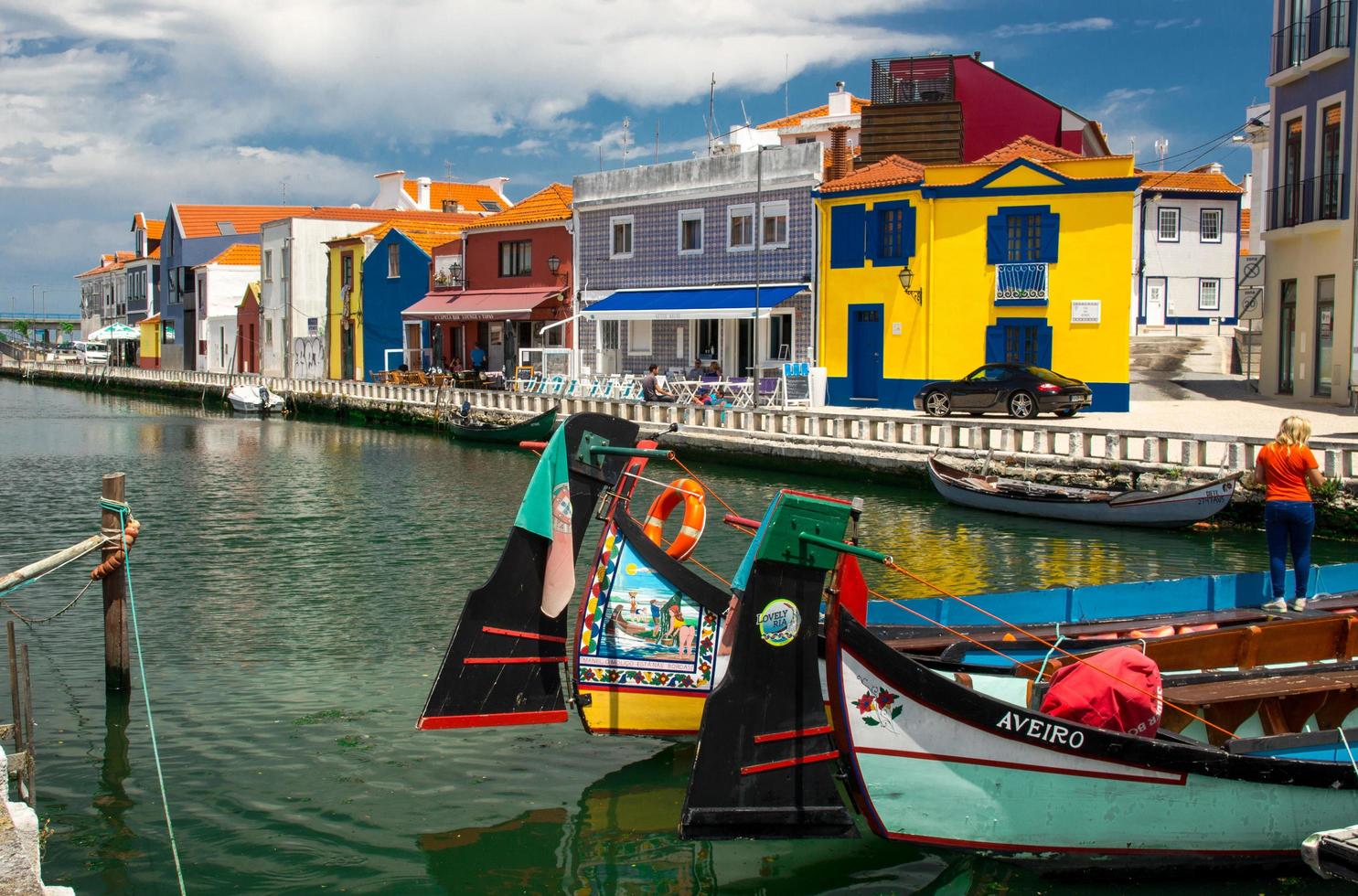 Aveiro, Portugal Moliceiro tradtional boat gondola photo