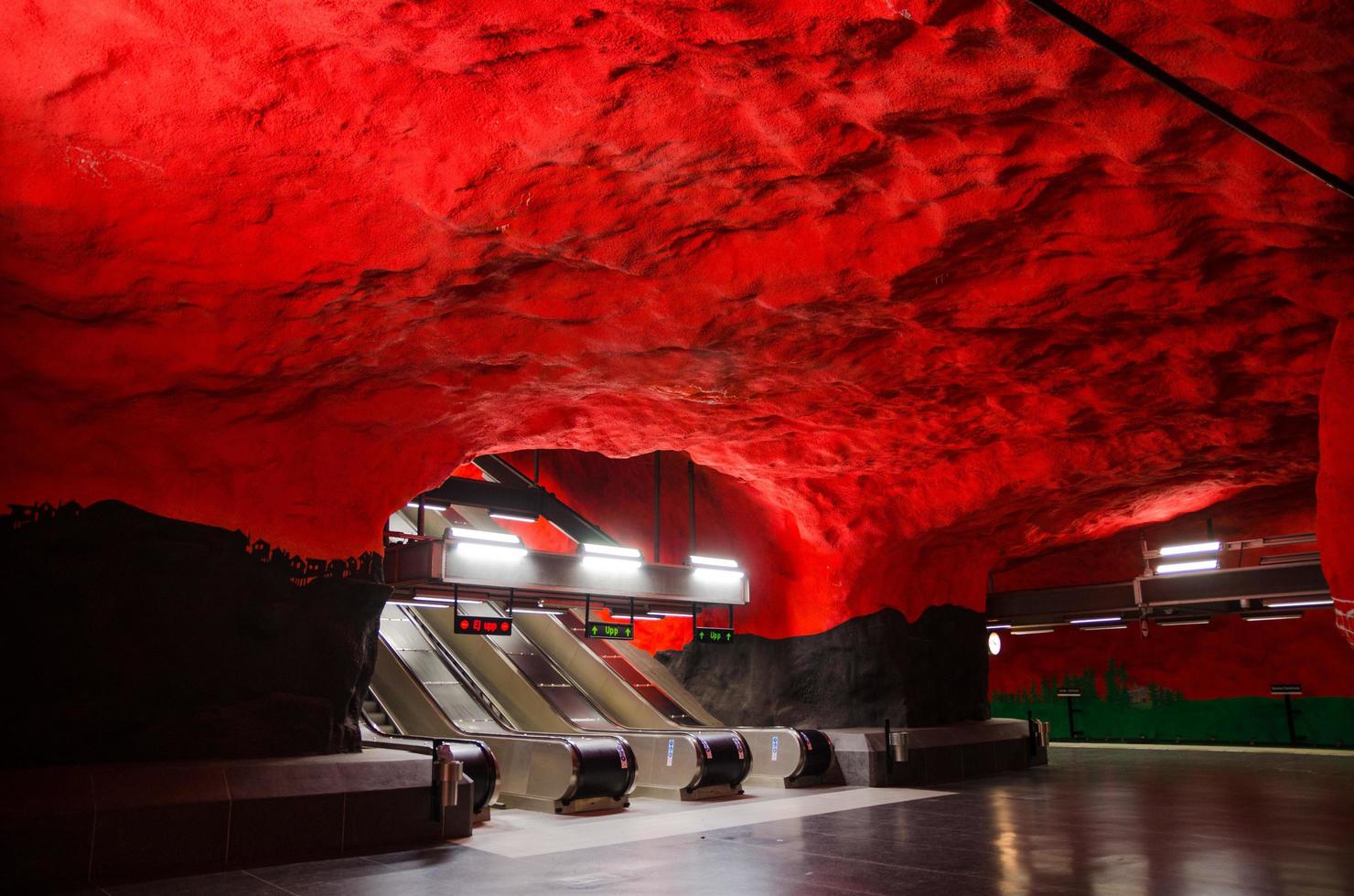 Stockholm underground metro tunnelbana station in Sweden photo