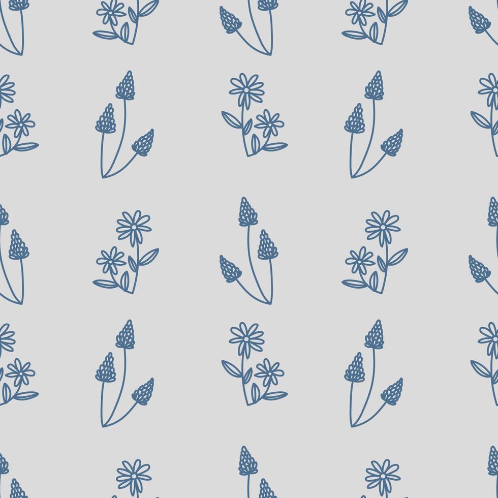 cute flowers seamless spring design vector