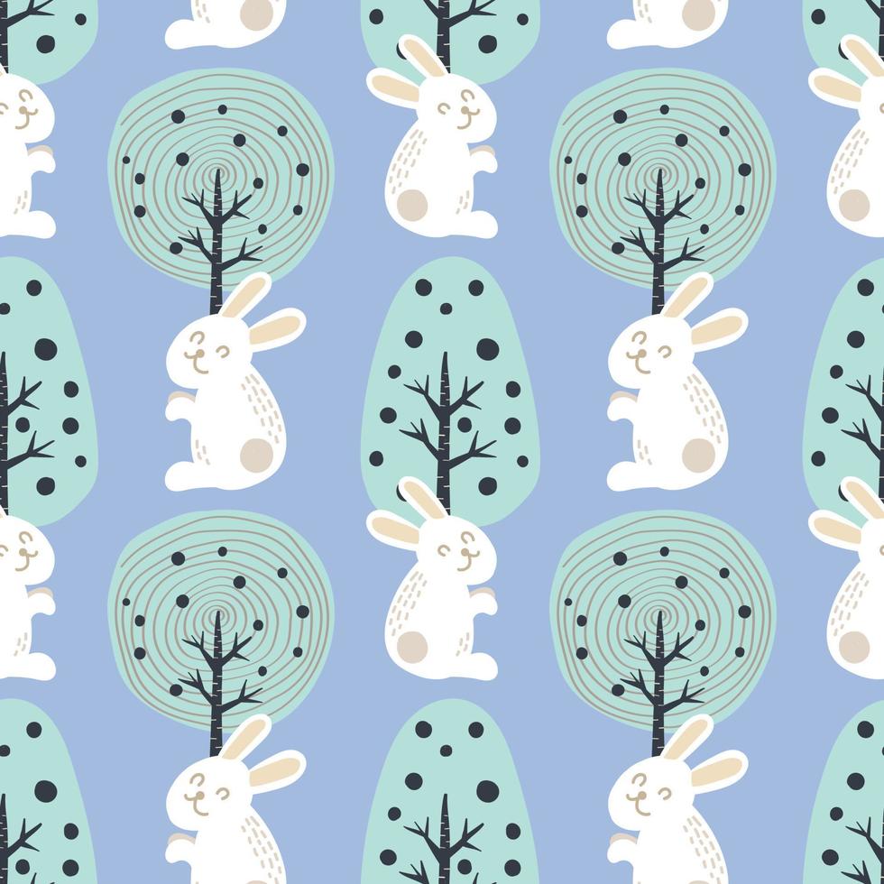 colorful cute easter seamless bunny and cute elements design vector