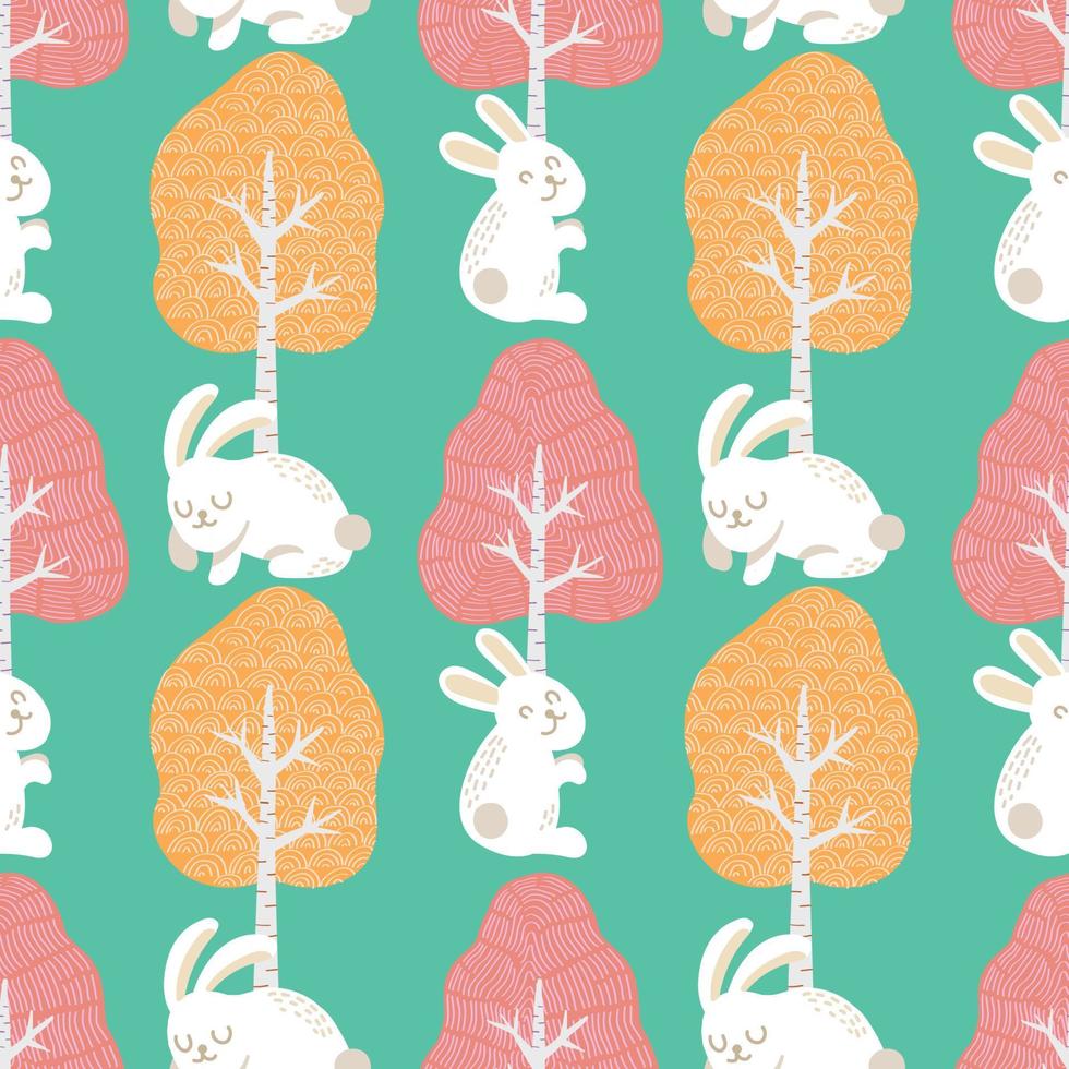 cute easter seamless bunny and cute elements design vector