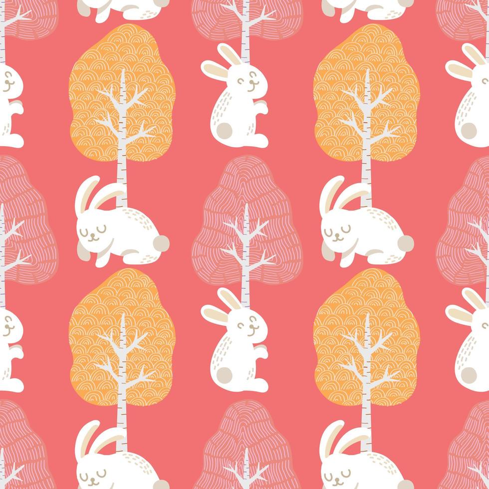 cute easter seamless bunny and cute elements vector