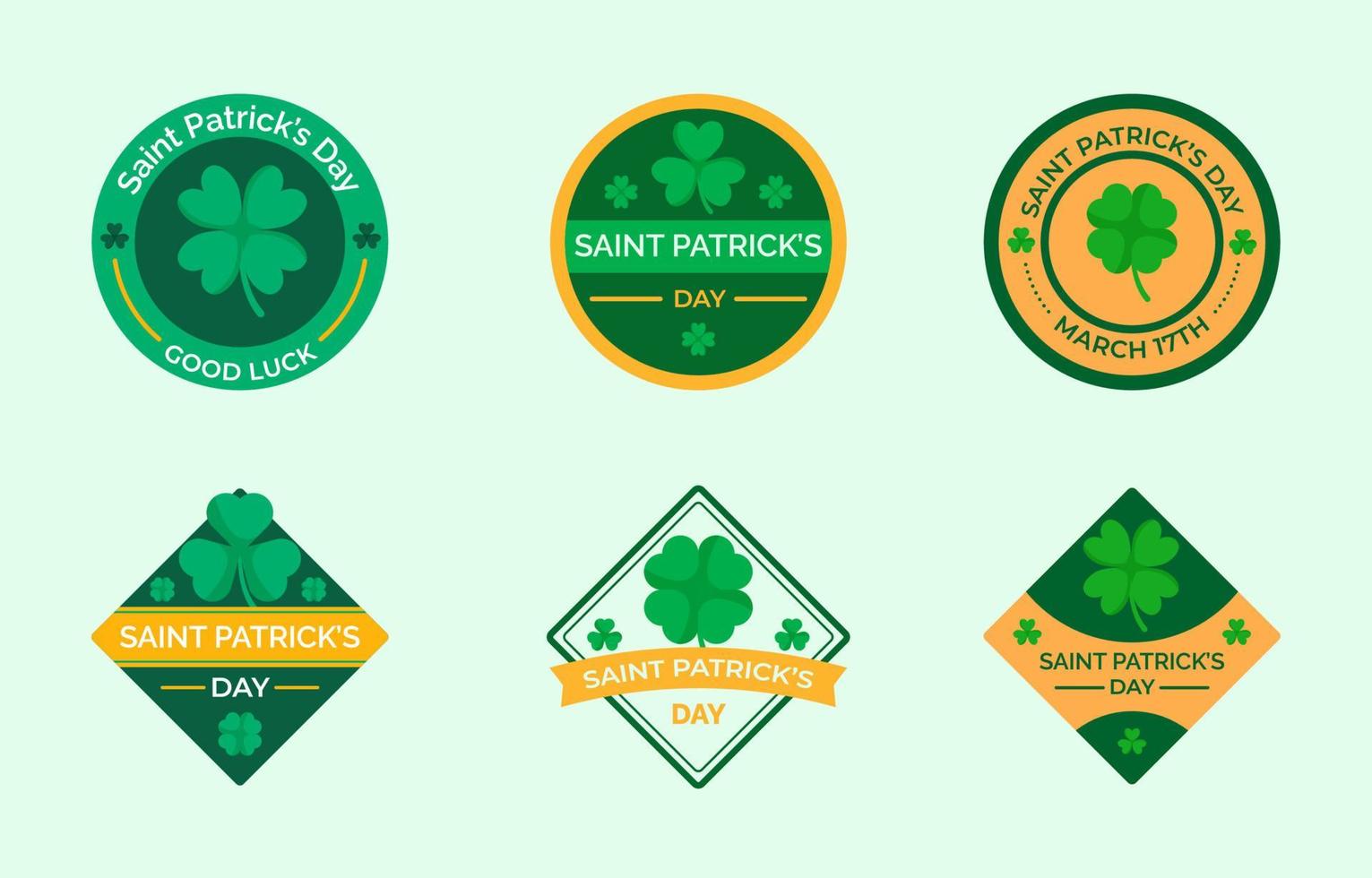 Clover Saint Patrick Label Collection vector