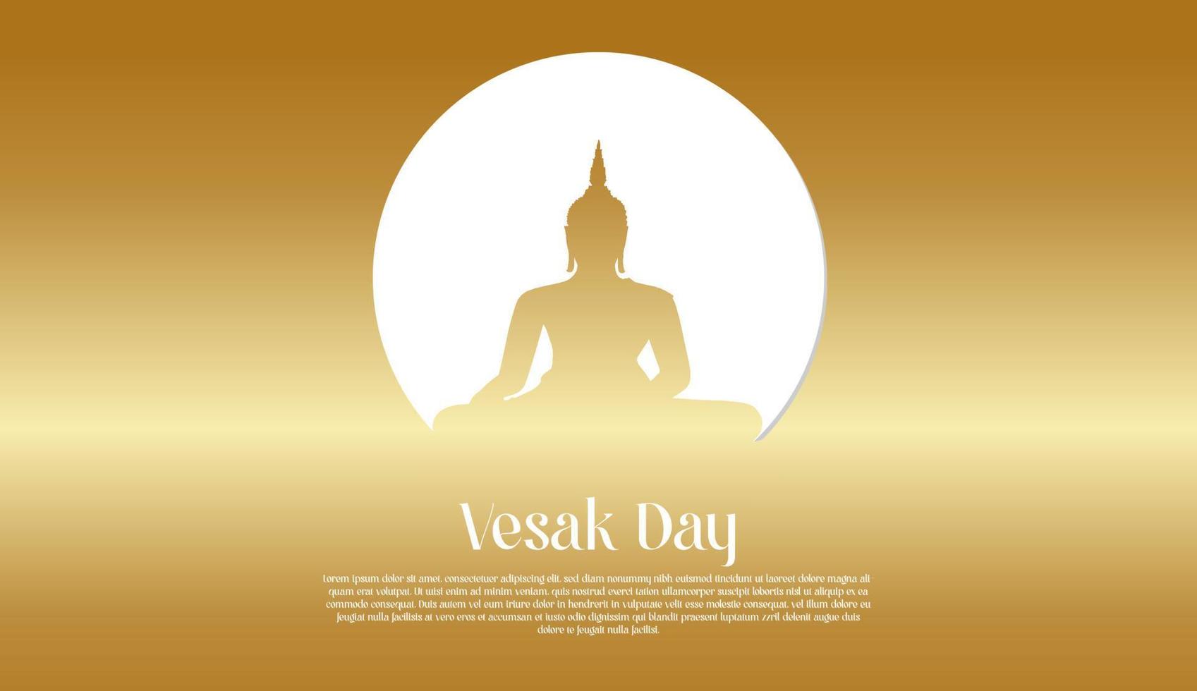 fondo del cartel del día de vesak buda ceremonial vector