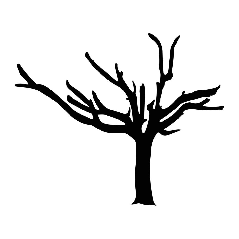 silueta de árbol sobre fondo blanco vector