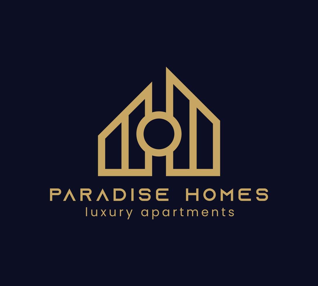 Modern luxury real estate logo template vector