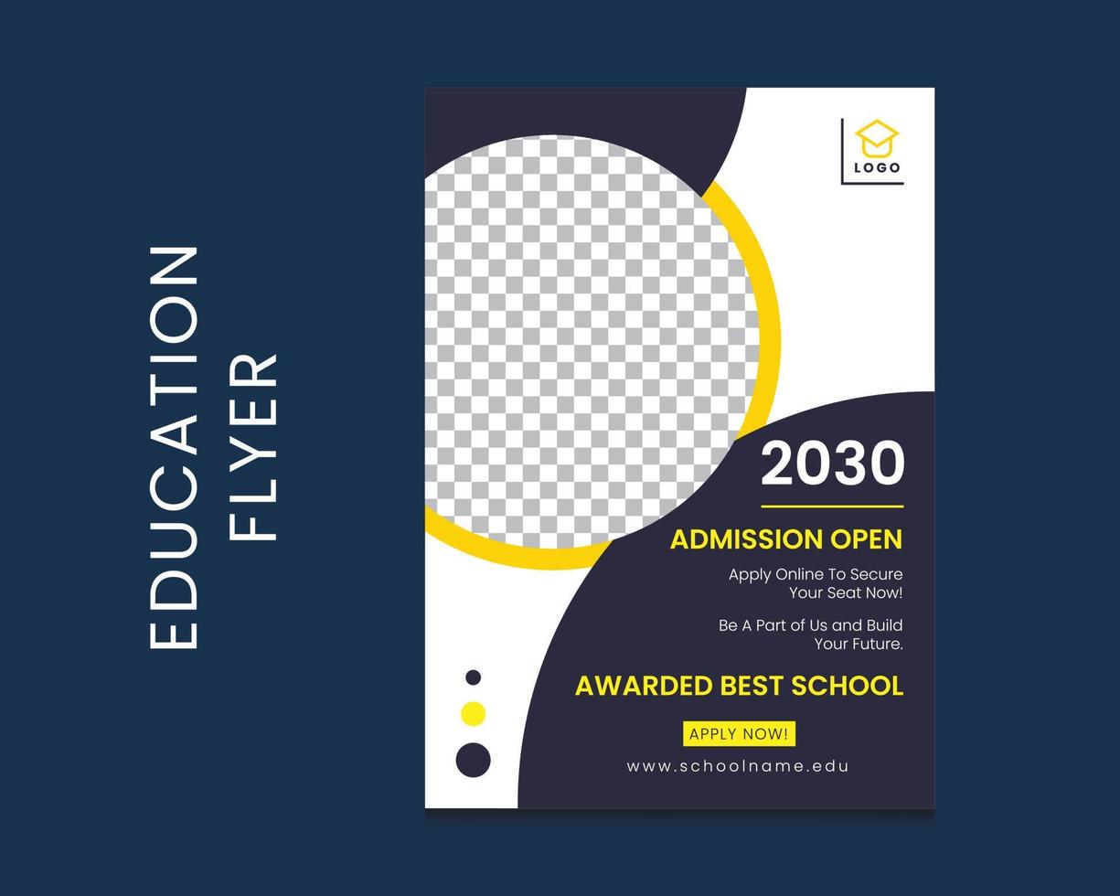Kids school admission education flyer template vector
