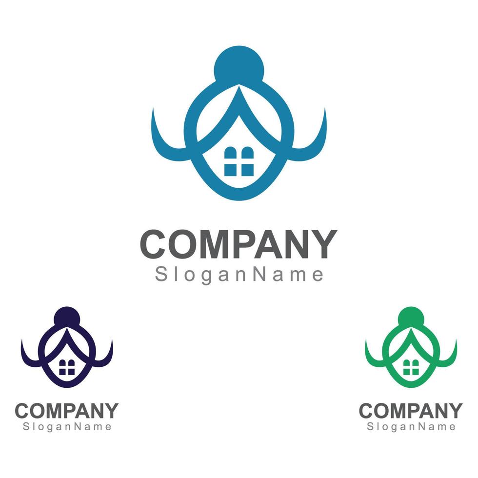 Home and people Logo design inspiration image Template Design Vector