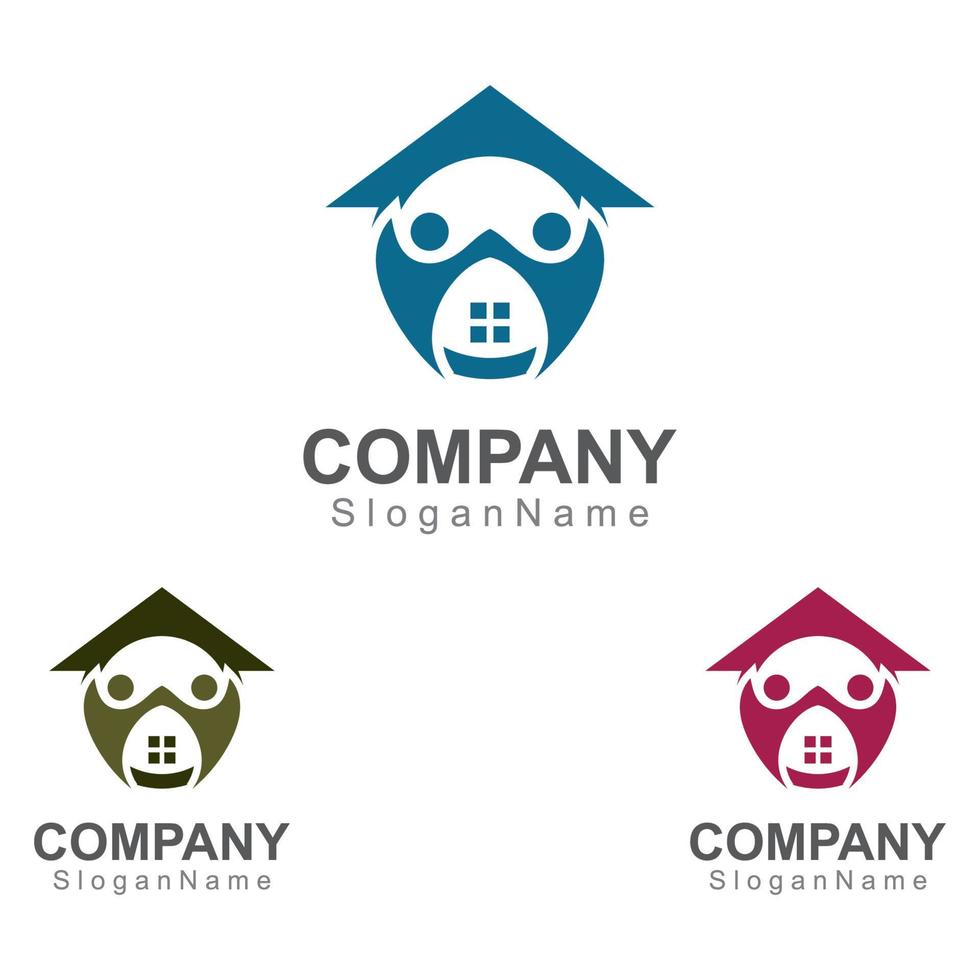 Home and people Logo design inspiration image Template Design Vector