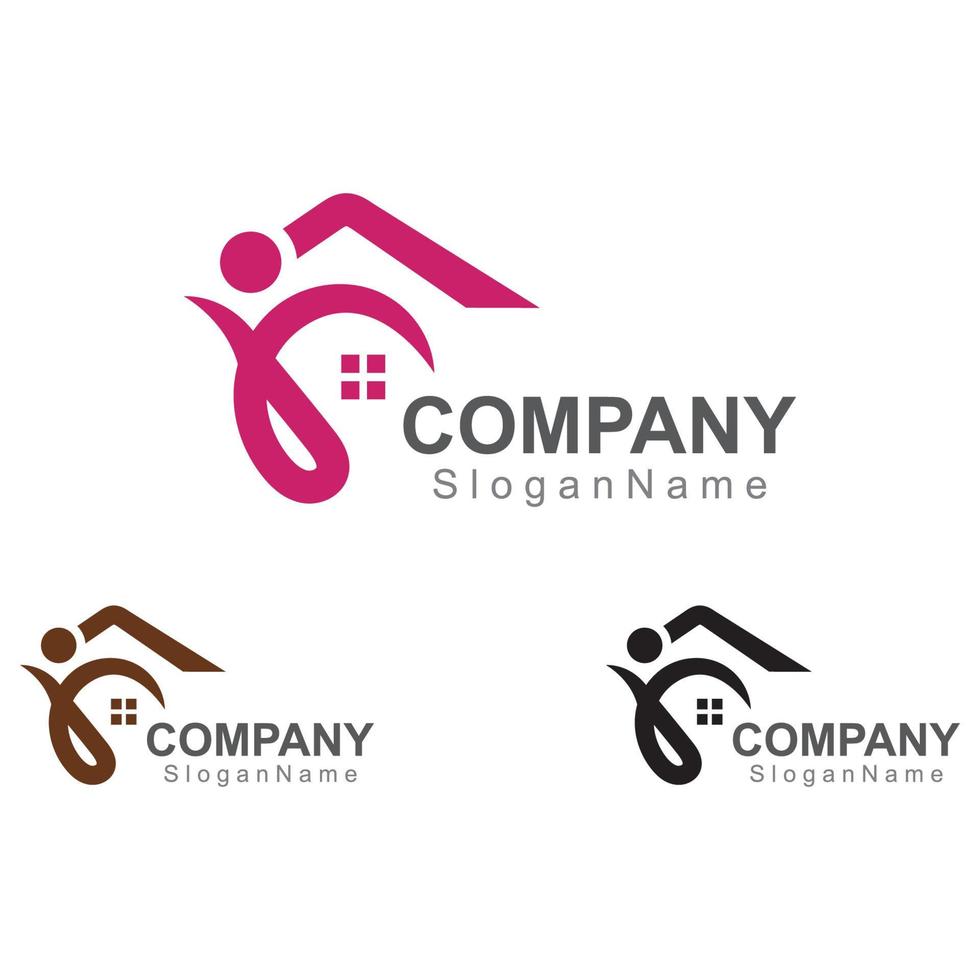 Home and people Logo design inspiration image Template Design Vector