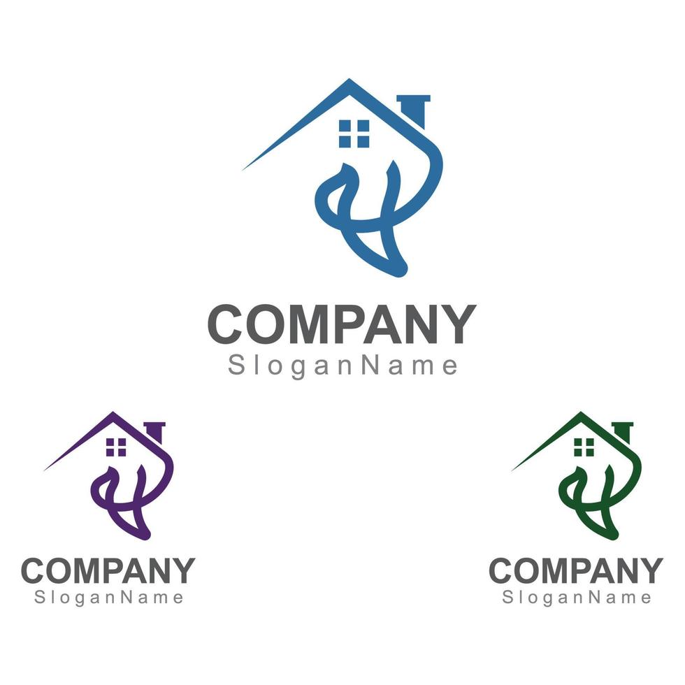 Home and people Logo design inspiration image Template Design Vector