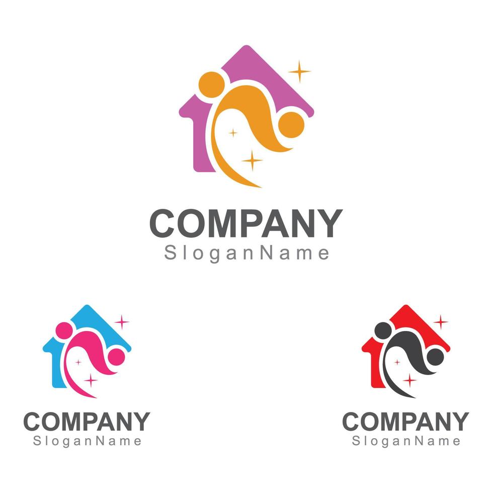 Home and people Logo design inspiration image Template Design Vector