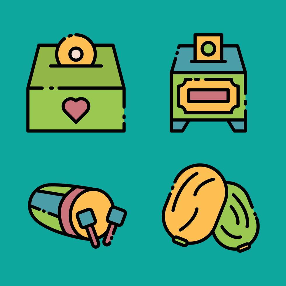 Ramadan Icon Set for your Presentation, Web Design, App Design. vector
