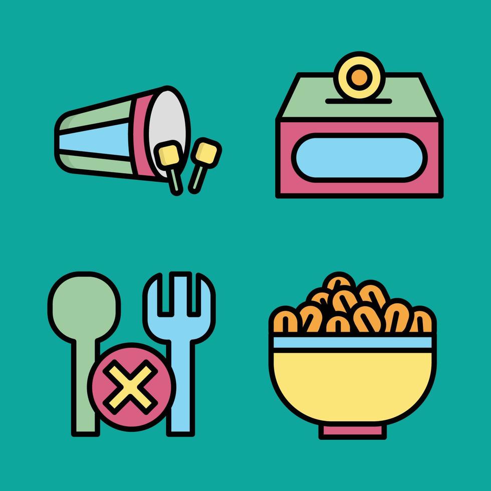 Ramadan Icon Set for your Presentation, Web Design, App Design. vector