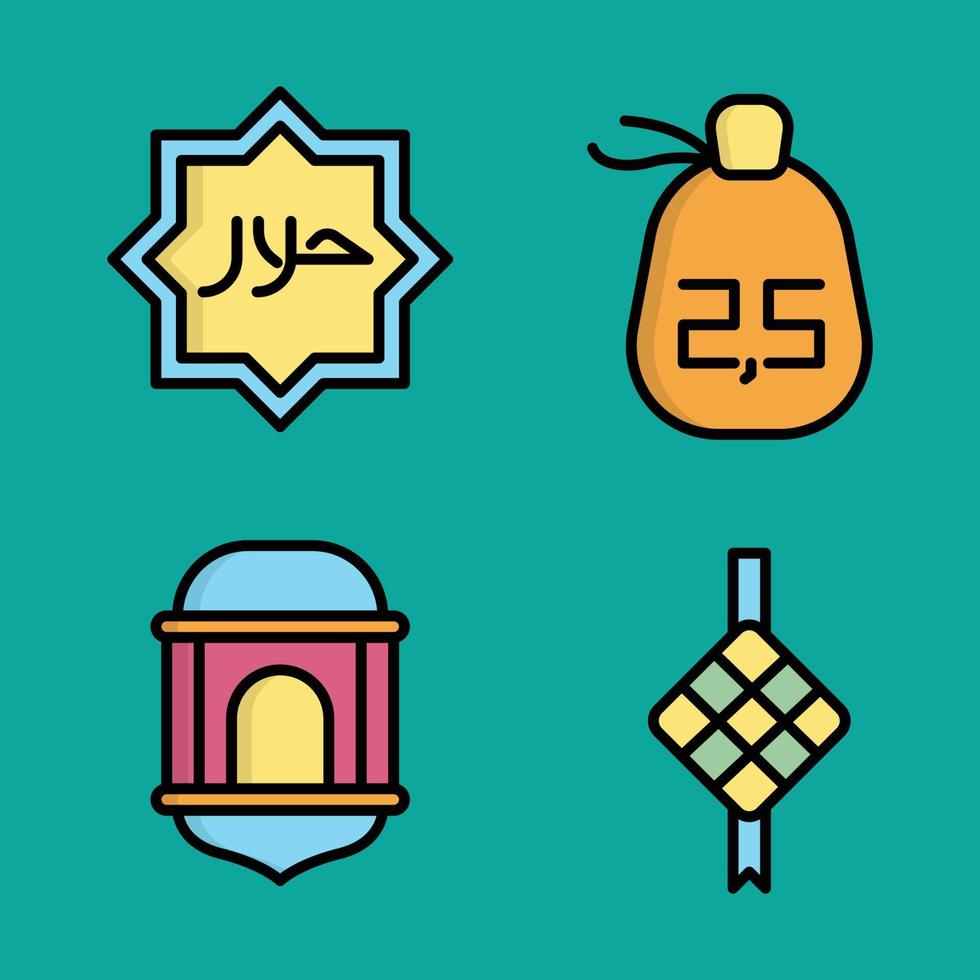 conjunto de iconos de Ramadán para su presentación, diseño web, diseño de aplicaciones. vector