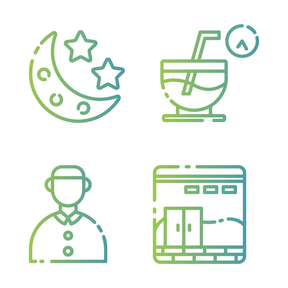 Ramadan Icon Set for your Presentation, Web Design, App Design. vector
