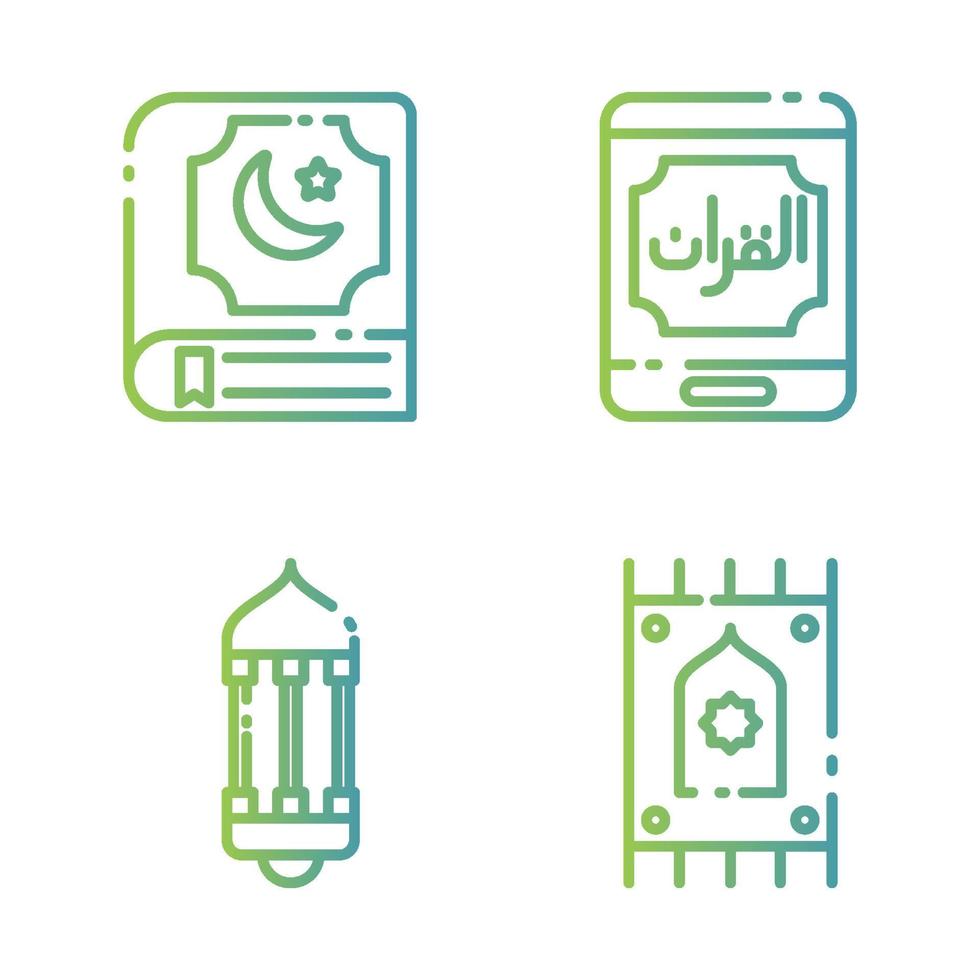 conjunto de iconos de Ramadán para su presentación, diseño web, diseño de aplicaciones. vector