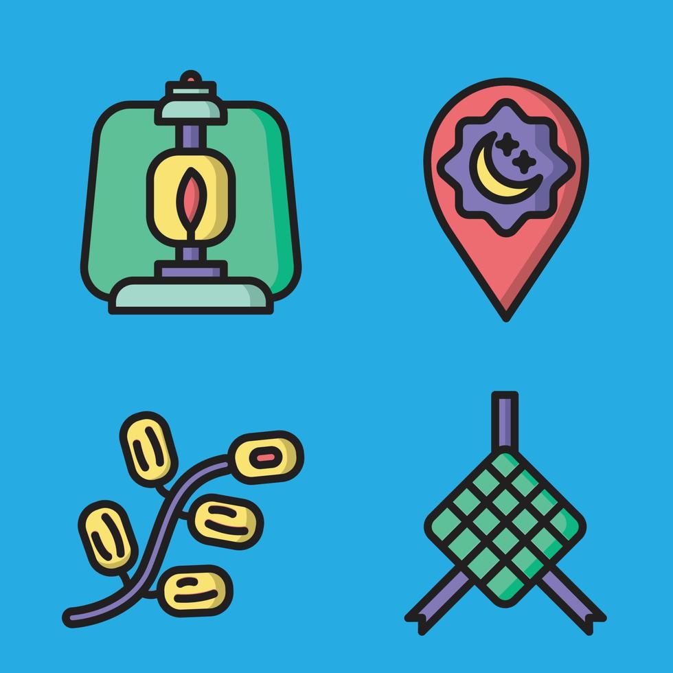 Ramadan Icon Set for your Presentation, Web Design, App Design. vector