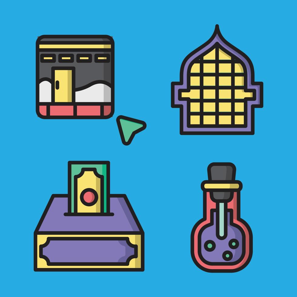 Ramadan Icon Set for your Presentation, Web Design, App Design. vector