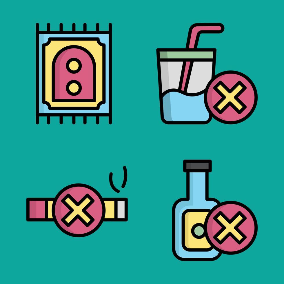 Ramadan Icon Set for your Presentation, Web Design, App Design. vector