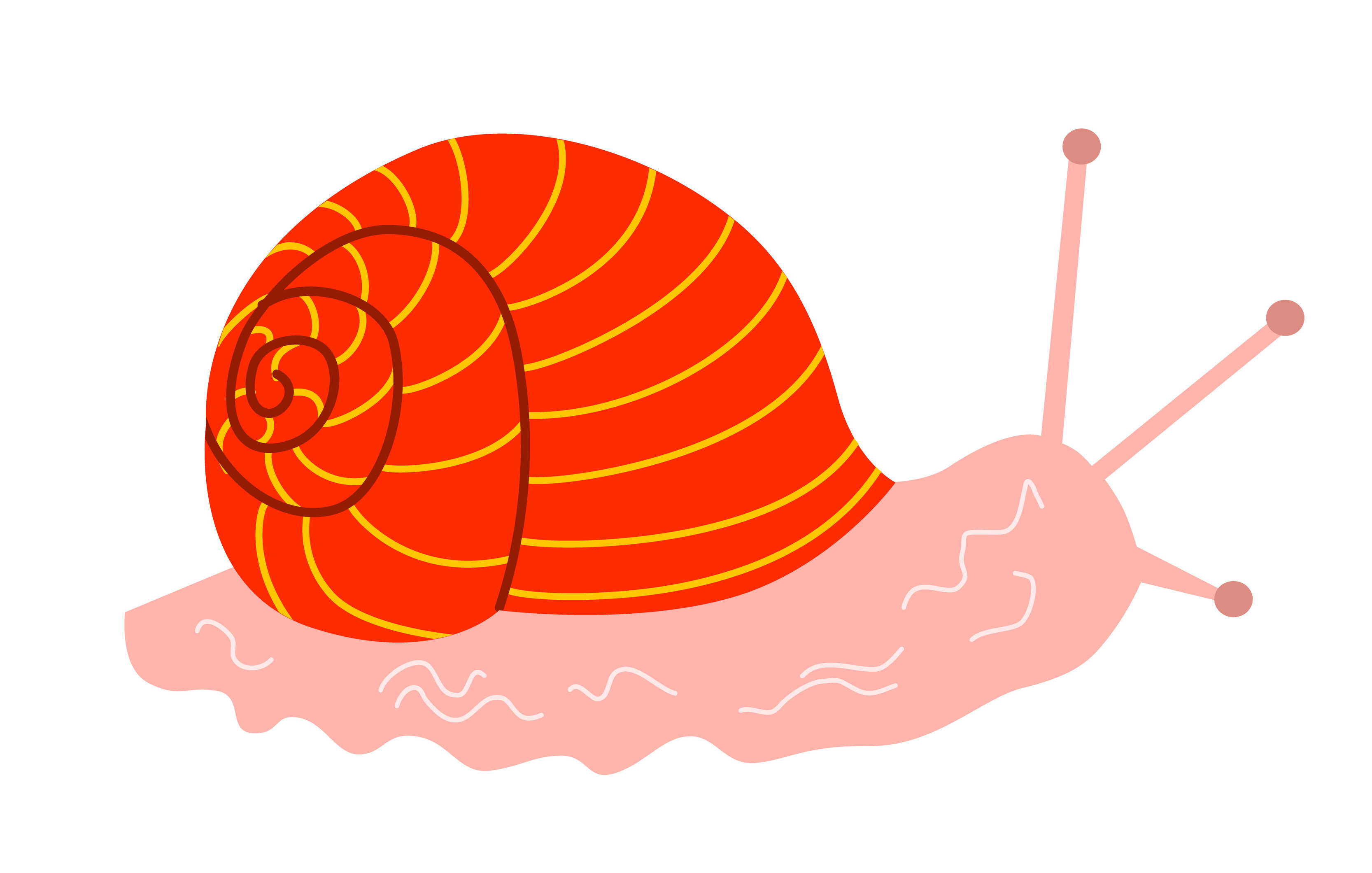 Vector illustration of a red snail in a flat style 6146765 Vector Art at  Vecteezy