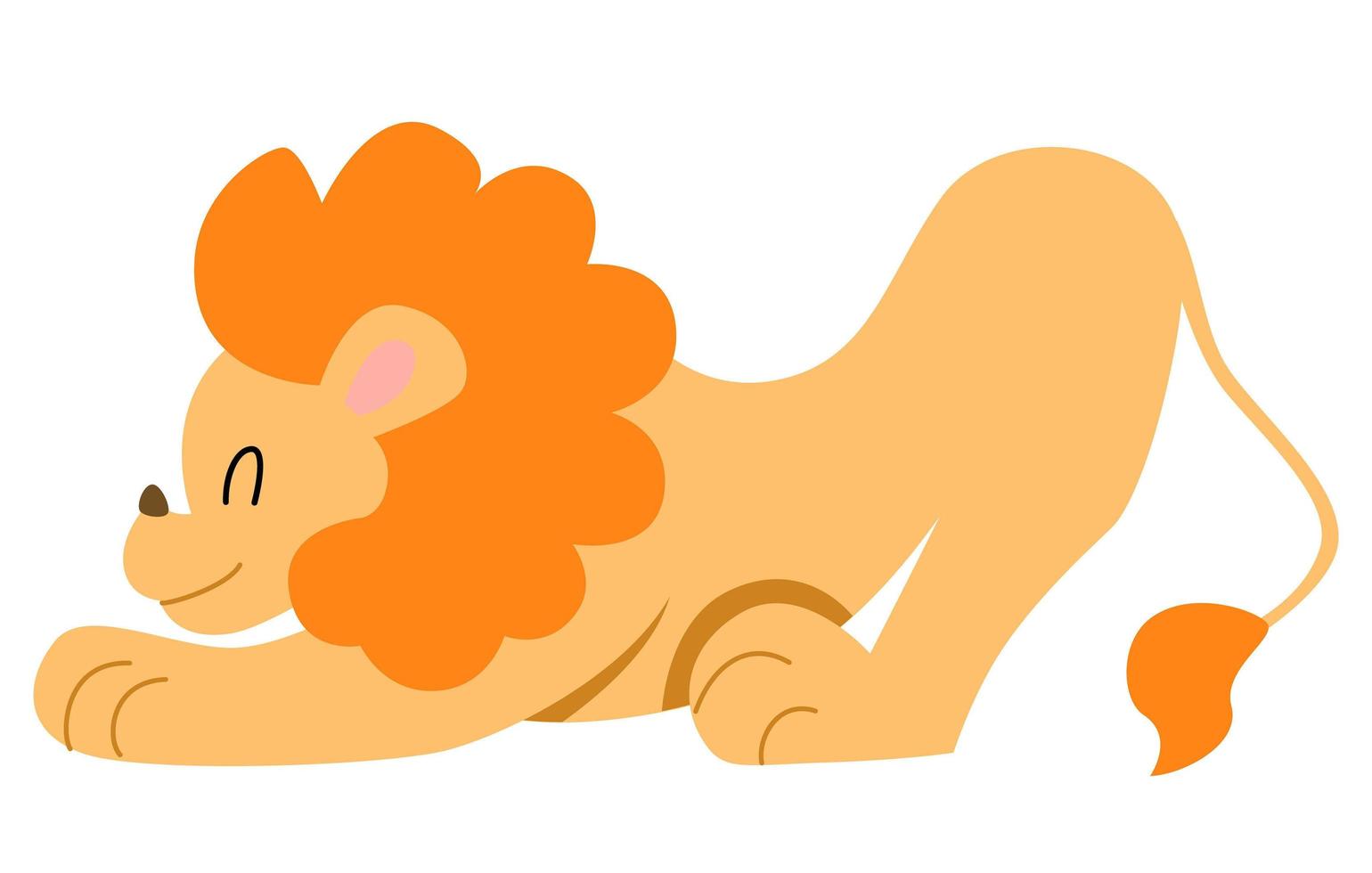 Vector illustration of a lion sideways in a flat style