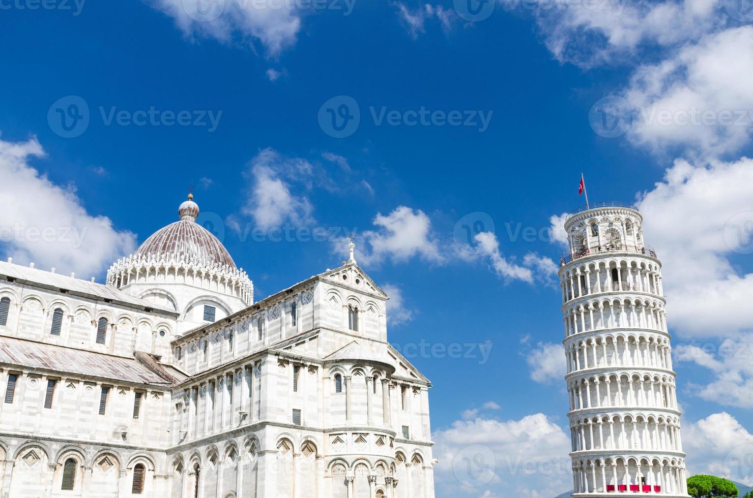 Pisa Cathedral Duomo Cattedrale and Leaning Tower Torre on Piazza del Miracoli square photo