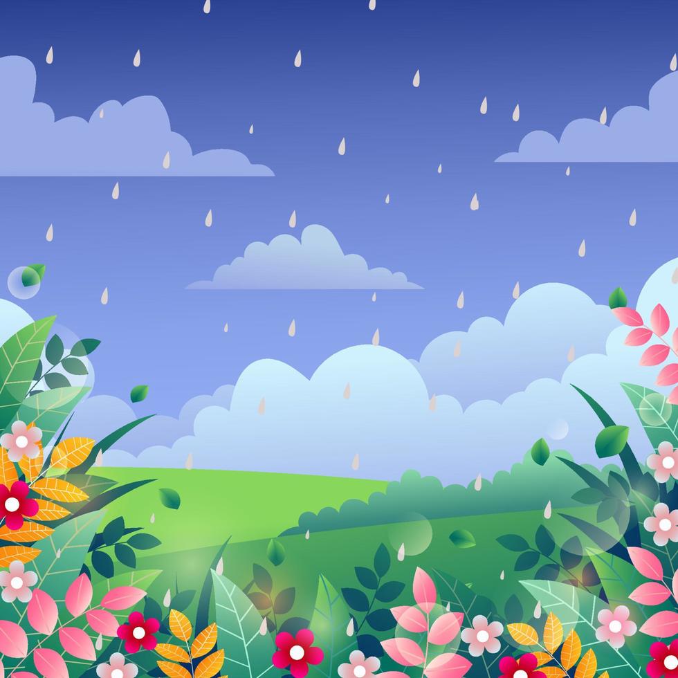 hermoso fondo de ducha de primavera vector