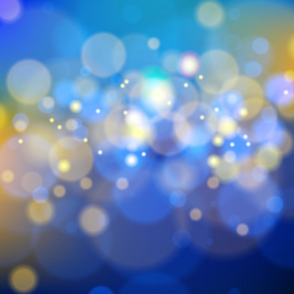 elegante concepto de fondo bokeh azul y dorado vector